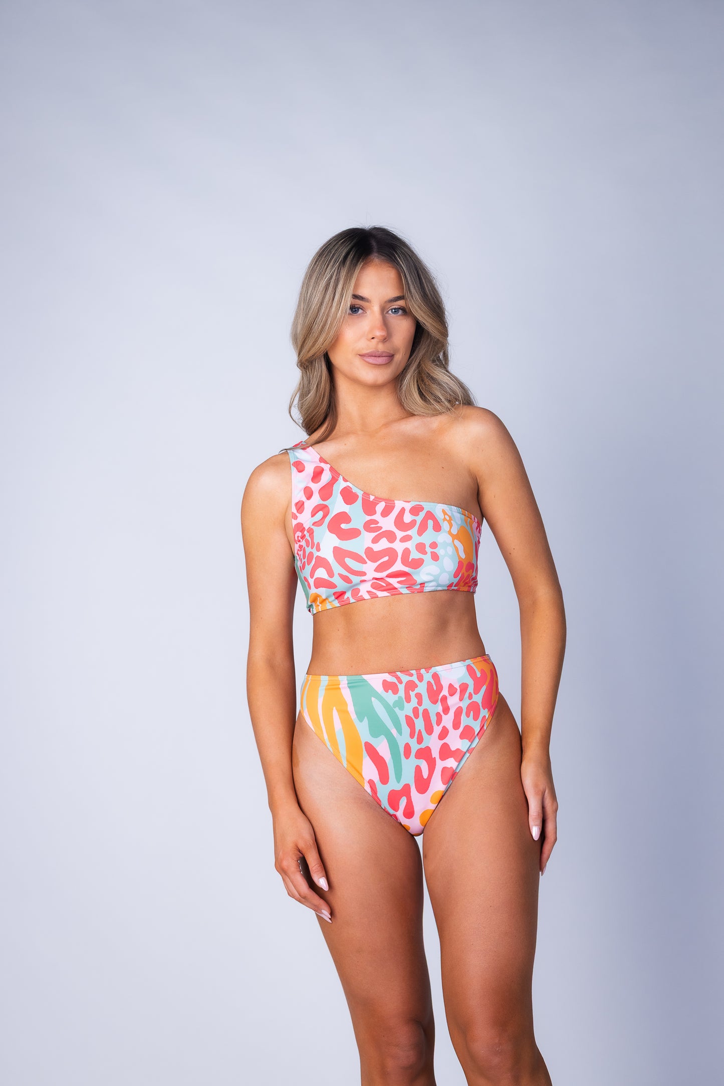 Nina One Shoulder High Waisted Bikini Set