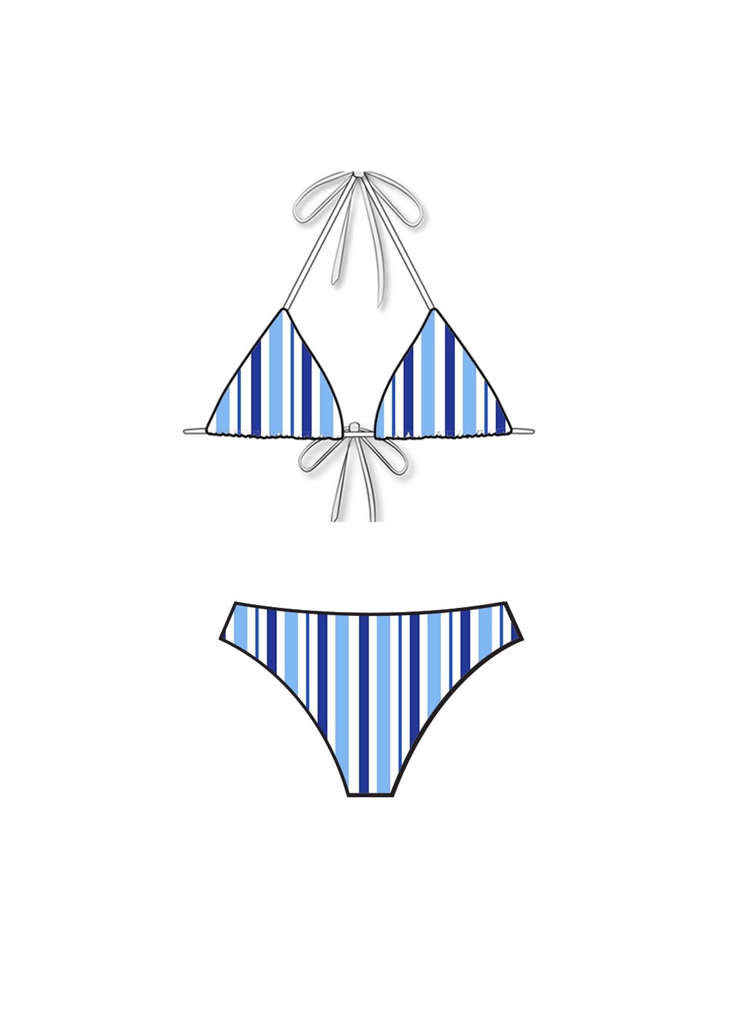 Ocean Blue Triangle Low-Rise Bikini Set