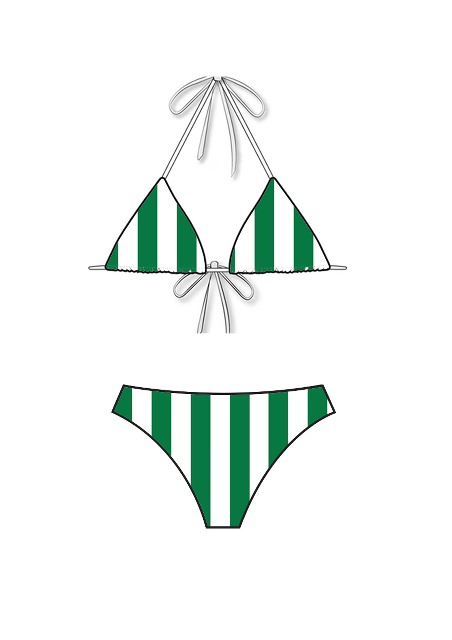 Palm Green Triangle Low-Rise Bikini Set