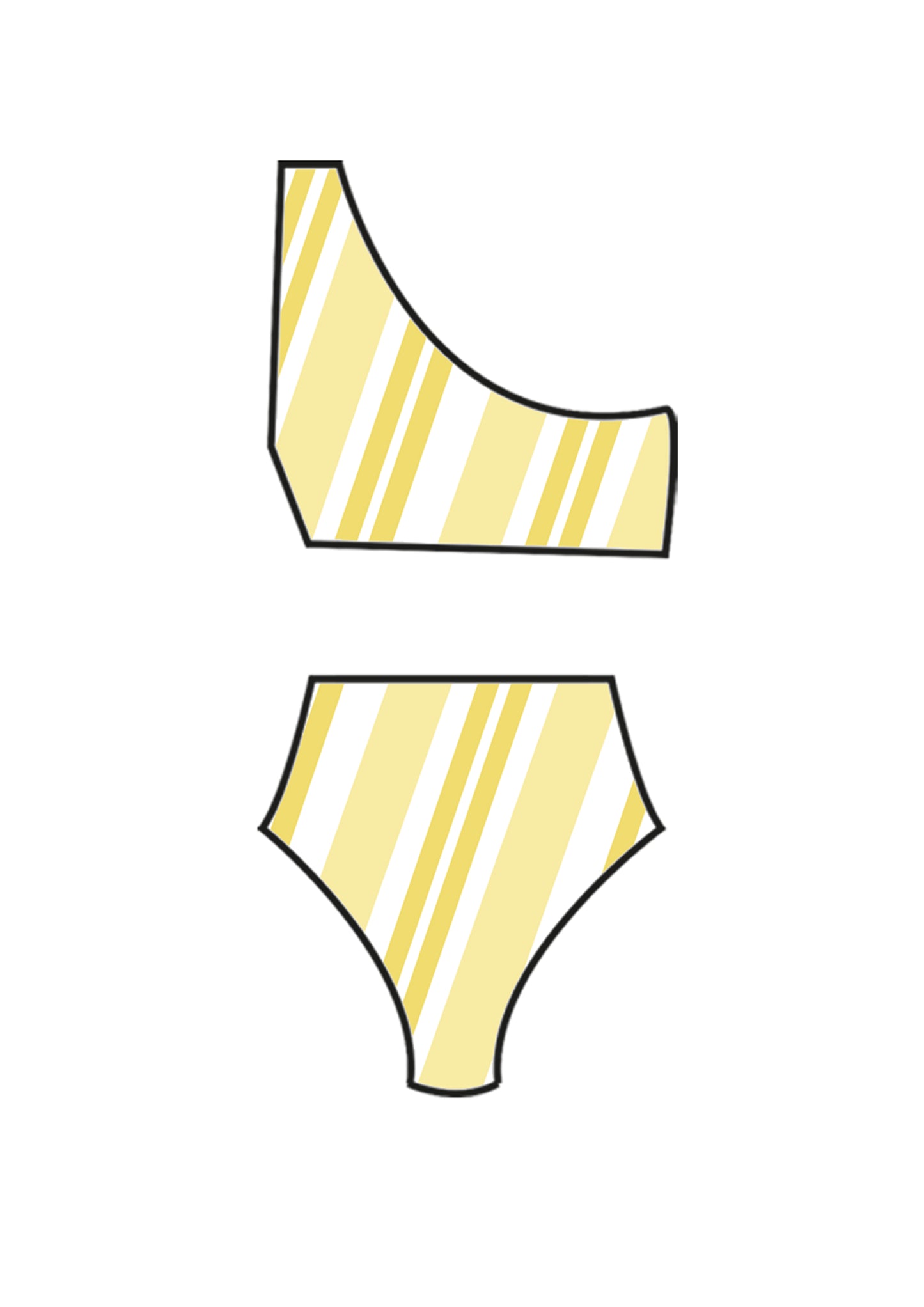 Citrus Yellow One Shoulder High Waisted Bikini Set