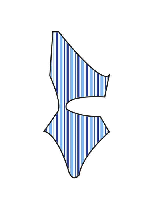 Ocean Blue Cut-out Swimsuit